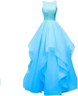 Kitty Fashion Flared/A-line Gown(Light Blue)
