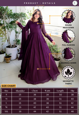 Shivu Fashion Anarkali Gown(Purple)