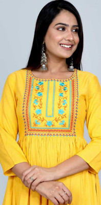 Tvisha store Flared/A-line Gown(Yellow)