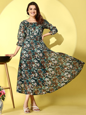 Fashion2wear Straight Gown(Green)