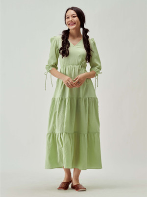 AASK Flared/A-line Gown(Light Green)