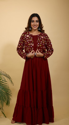 SANCIA Flared/A-line Gown(Maroon)