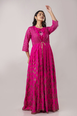 jaipurite Anarkali Gown(Pink)