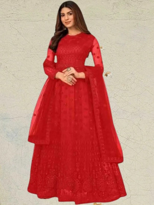 Beautypiie Anarkali Gown(Red)