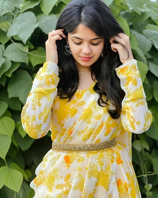 URCREATIVE Anarkali Gown(Yellow)