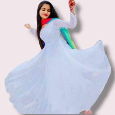 Nirmay Entarpries Anarkali Gown(White)