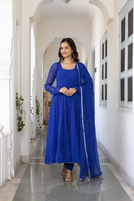 QVAZOR Anarkali Gown(Blue)