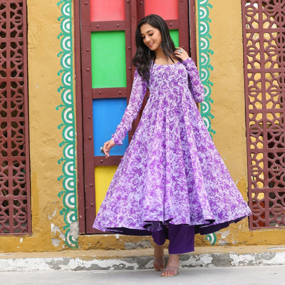 BLACK SCISSOR Flared/A-line Gown(Purple)