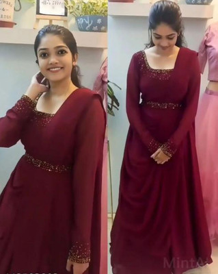 JUDYDALL Anarkali Gown(Maroon)
