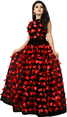 GUNHILD Flared/A-line Gown(Red, Black)