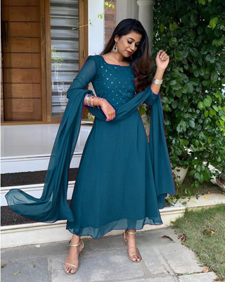 Panthcreation Anarkali Gown(Dark Blue)