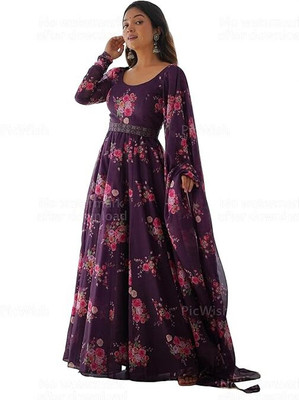 TheShivCreation Flared/A-line Gown(Purple)