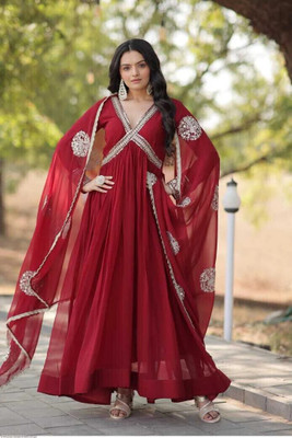 Ajfab Anarkali Gown(Maroon)