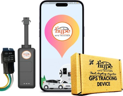 HypeGPSTracker Hype GPS- GPS Tracker for car, bike & any vehicle, 1year sim data GPS Device(4 Maps, Black)