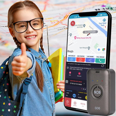 Acumen Track Wireless Mini GF 06 Child Tracker with SOS Button 850 MAH Voice Recording GPS Device(100 Maps, Black)