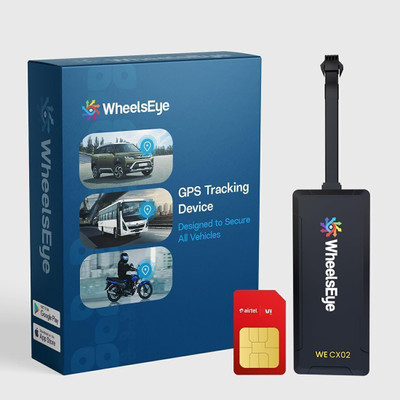 WheelsEye GPS Tracking Device for Vehicles with Live Tracking - 1 Year Subscription GPS Device(Black)