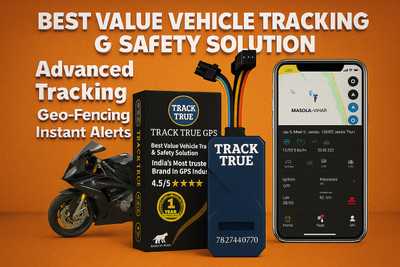 TRACKTRUE X-2 GPS Small GPS Tracker for Car,Bike with Panic Button & Microphone GPS Device GPS Device(30 Maps, Black)