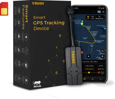 Ajjas Lite - Wired Tracker with Remote Engine Lock for Car, Bike, Truck, Bus GPS Device(Black)