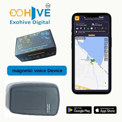 Exohive Digital Magnetic Gps Tracker With Voice Monitoring GPS Device(105 Maps, Black)