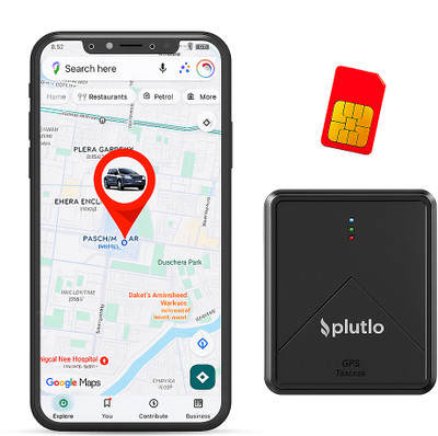 PLUTLO Magnetic Wireless GPS Tracker for Bike & Car Safety with Inactive SIM Card GPS Device(Black)