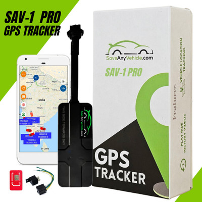 SAVE ANY VEHICLE SAV-1 Pro Wired GPS Tracker for Car, Bike, Truck, Bus with 1 Month Data GPS Device(Black)