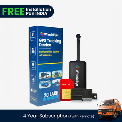 WheelsEye GPS Tracking Device for Truck with Remote Lock - 4 Year Subscription GPS Device(Black)