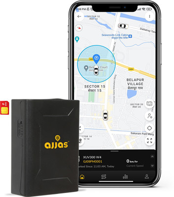 Ajjas Wireless GO tracker for Kids, Car/Bike, Bags with Voice Monitoring GPS Device(Black)