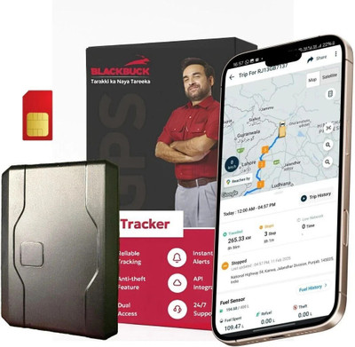 BlackBuck GO 4G Tracker | 10000mAh Magnetic Wireless Tracker with SIM & App Access GPS Device(Black)