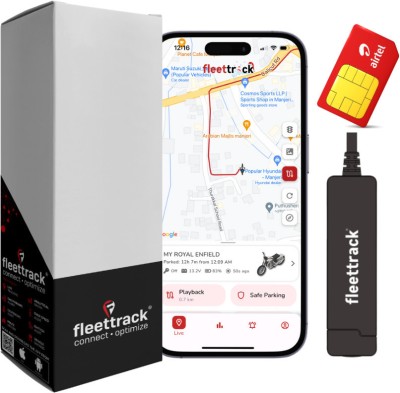 fleettrack Hidden GPS Tracker for all Vehicles with 12 months Sim Data GPS Device(Black)