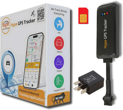 HypeGPSTracker GPS Tracker for Car, Bike, Scooty, EV| Engine Lock/ Unlock | Wired GPS Device(4 Maps, Black)