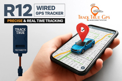 TRACKTRUE Car Wired Hidden GPS Tracker with Remote Engine Lock, Live Tracking 15+Features GPS Device(9999 Maps, Black)