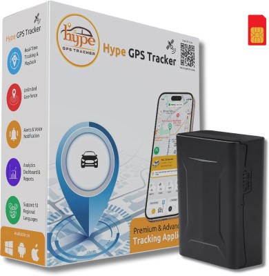 HypeGPSTracker GPS Tracker for Car, Bike, Kids 10,000 mAh battery with Voice Monitoring GPS Device(4 Maps, Black)