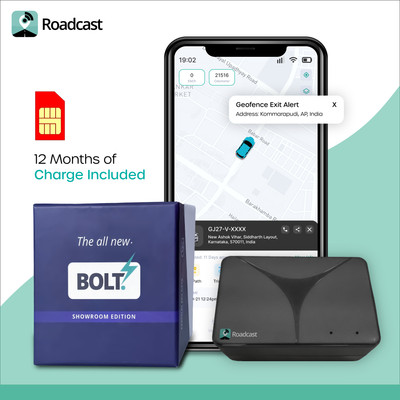 Roadcast Wireless GPS Location Tracker | Magnetic GPS Tracker | 30 Days Battery Backup GPS Device(Black)