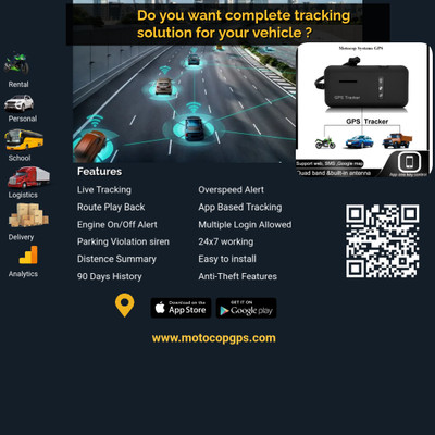 Motocop Vehicle Tracking GPS Device GPS Device(Black)