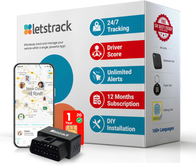 Letstrak Premium OBD GPS Tracker (Plug And Play) For Your Car GPS Device(60 Maps, 12 Months Subscription)