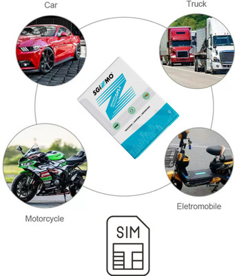 sGizmo V5 Tracker For Car/Bikes/Trucks ON/OFF option With (Wth M2M SIM) GPS Device(Black)