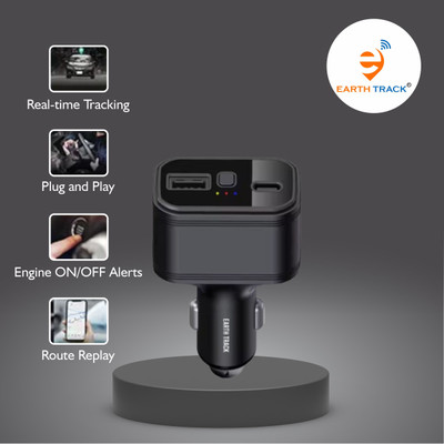 EARTHTRACK ET09 Car Charger Car Charger Gps Tracker With Voice Monitoring GPS Device(Black)