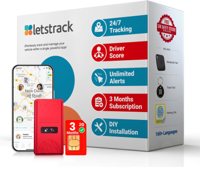 Letstrak Premium Wired GPS Tracker For Car, Bike & EV Scooty With Mobile App GPS Device(500 Maps, 3 Month Subscription)