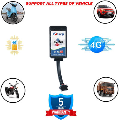 ZASCO ZT-10 (4G LTE Support ) Engine ON/OFF (ANTI-THEFT SIREN) GPS for Car/Bike/Trucks GPS Device(Black)