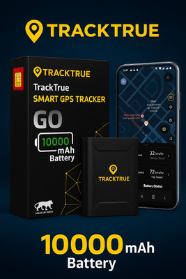 TRACKTRUE Track True Wireless GO GPS Tracker for Kids,Cars,Bikes & Bags with Voice Monitor GPS Device(4000 Maps, Black)