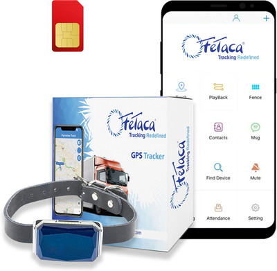 fetaca GPS Pet Tracker Collar – Live Tracking, Step Count, Route, Comfortable Fit GPS Device(Free 12 Months Data Sim and App)
