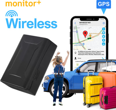 monitorplus monitor+ Wireless GPS Tracker for Bags Cars Bikes Kids or anything + SIM & Apps GPS Device(Black)