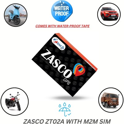 ZASCO ZT02A Tracker with Ignition Control Option+M2M SIM & Waterproof GPS Device(1 Maps, Black)