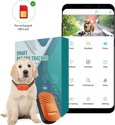 fetaca 4GPet GPS Tracker for Dogs,Cats & Other Animals Location Smart Tracker(Orange & Black)