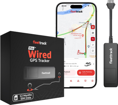fleettrack Hidden GPS Tracker for all Vehicles with 12 months Sim Data GPS Device(Black)