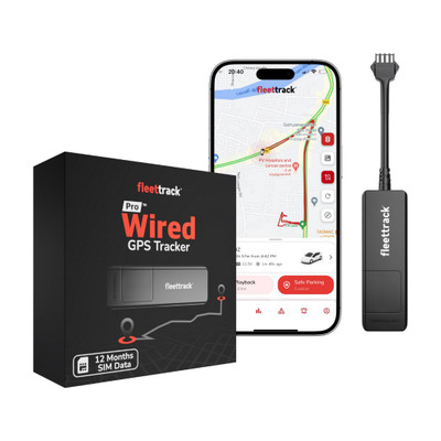 fleettrack Hidden GPS Tracker for all Vehicles with 12 months Sim Data GPS Device(Black)