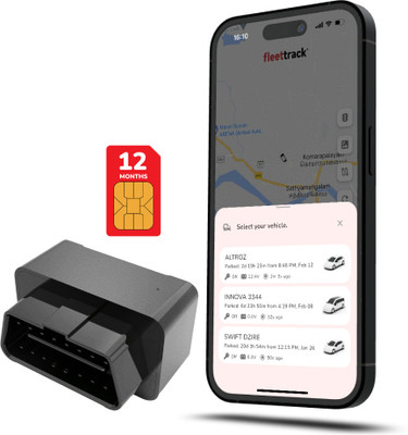 fleettrack Hidden OBD GPS Tracker for all Cars with 12 months Sim Data GPS Device(Black)