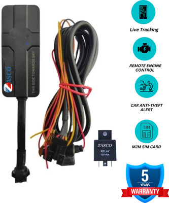 ZASCO V5 Tracker With Remote Engine ON/OFF Function (WITH M2M SIM) GPS Device(Black)