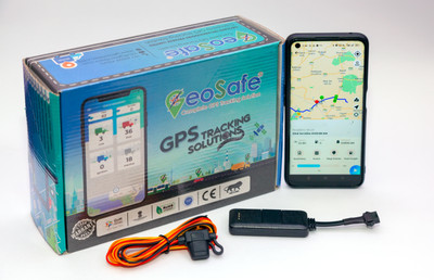 GEOSAFE TECHNOLOGIES Geosafe-Wired GPS Tracker for Truck, Twowheeler, Car, EV | Live Tracking GPS Device(0 Maps, Black)