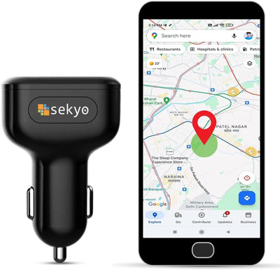 Sekyo 4G GPS Tracker in 12V Car Charger with Sim Support | 300mah | GPS Device(Accurate & Real-Time Location Route History | Anti-Tamper & Safe Alert(Black)